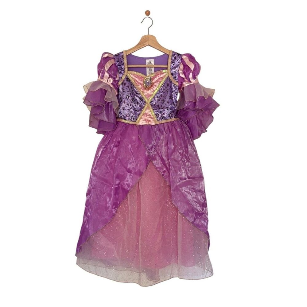 Disney Rapunzel Tangled Princess Costume Dress Purple Gold Girls 7/8 M Fairytale